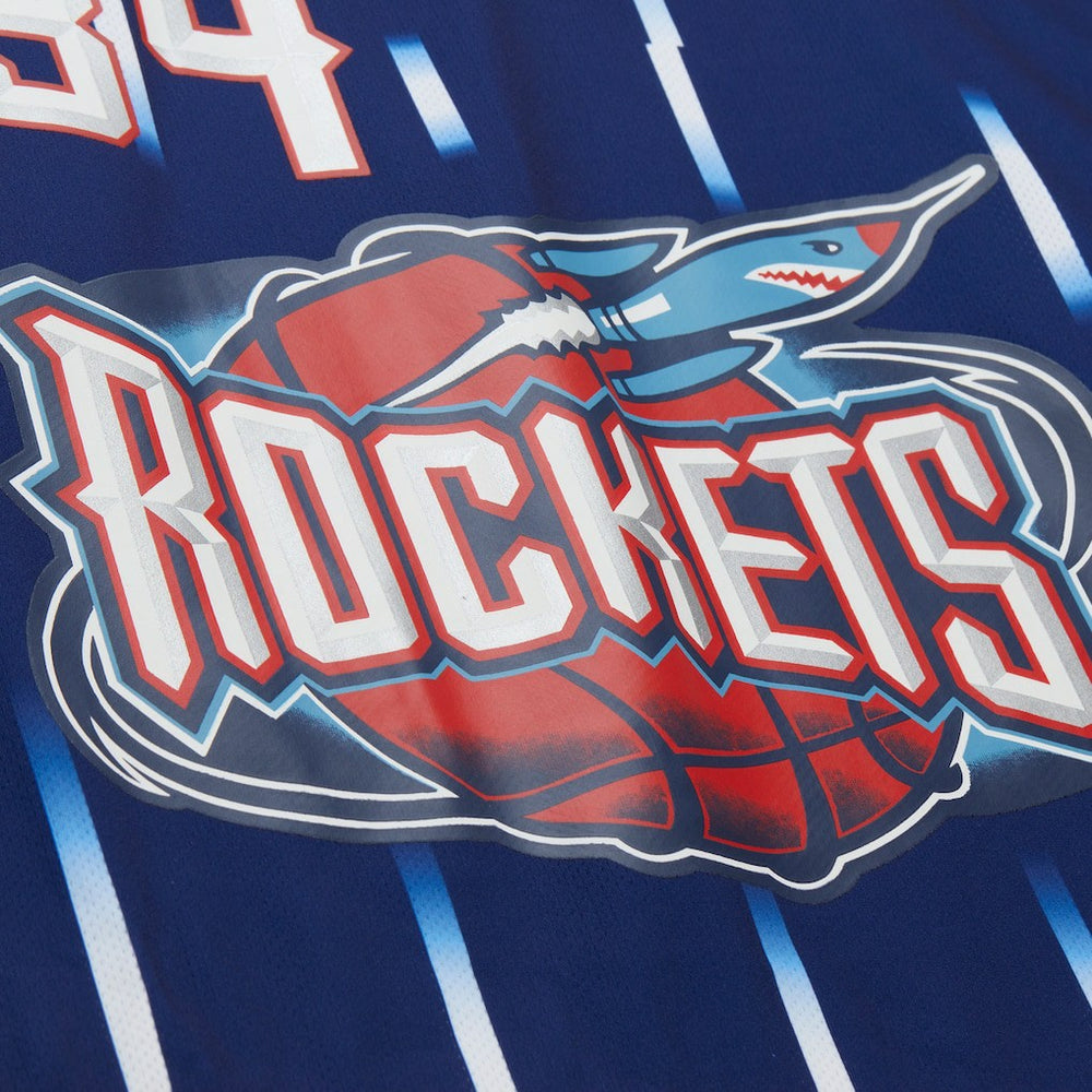Mitchell & Ness Hakeem Olajuwon Houston Rockets Unisex Maxxed Out Fashion Hockey Jersey Navy