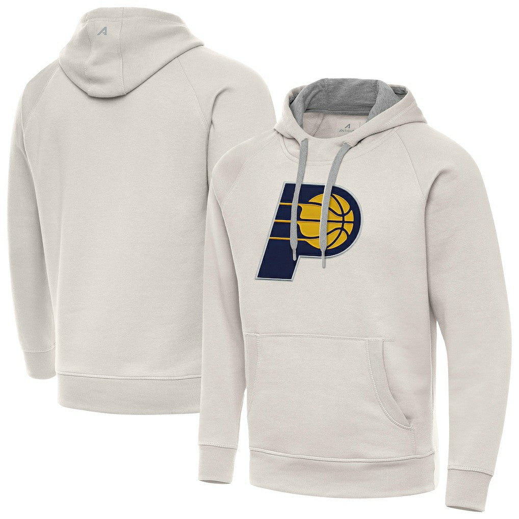 Indiana Pacers Antigua Big Logo Victory Pullover Hoodie Cream