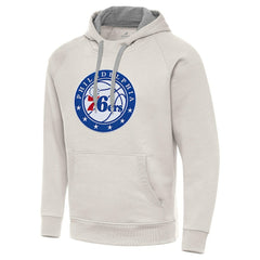 Philadelphia 76ers Antigua Big Logo Victory Pullover Hoodie Cream