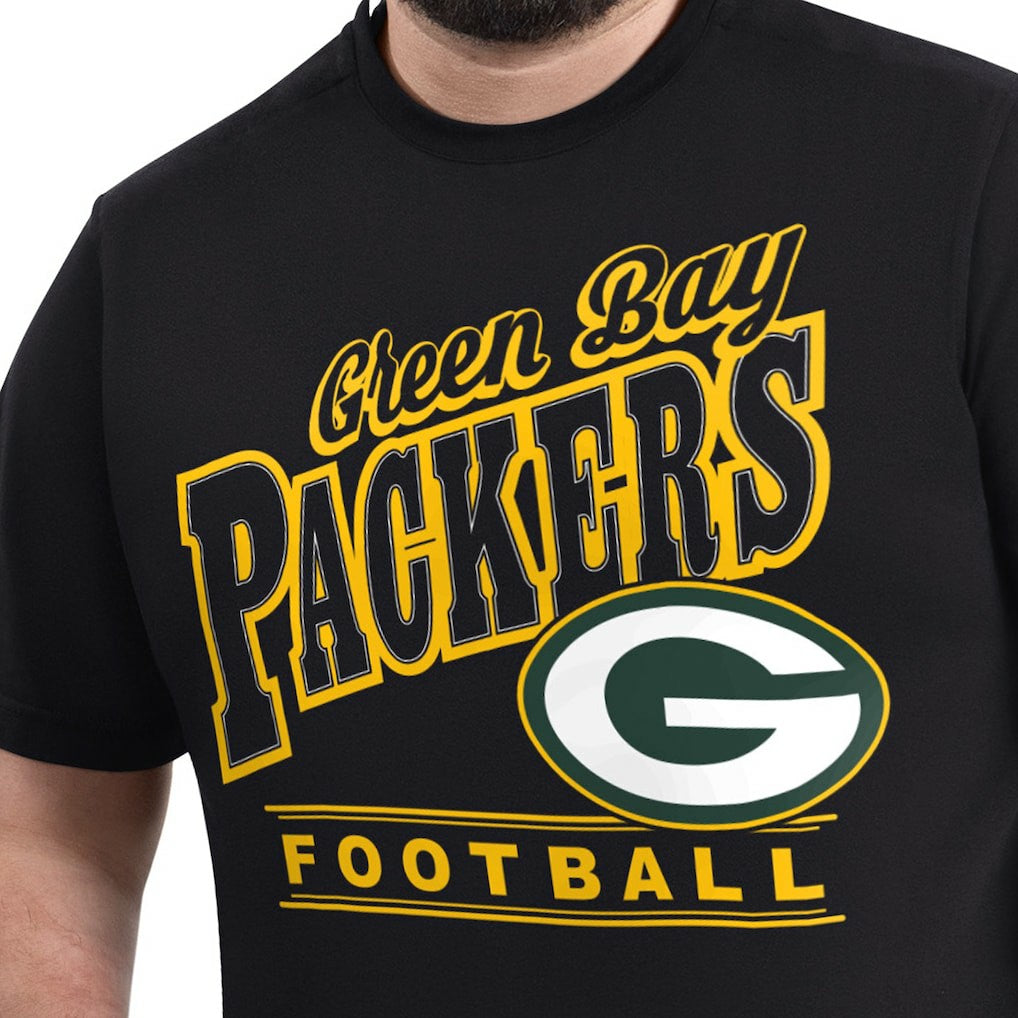 Green Bay Packers G-III Sports by Carl Banks Adaptive Headliner Graphic T-Shirt - Black - NFL
