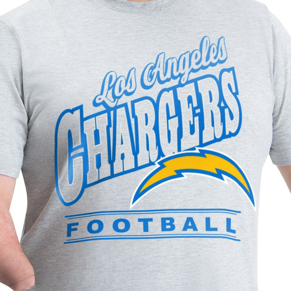 Los Angeles Chargers G-III Sports by Carl Banks Adaptive Headliner Graphic T-Shirt - Heather Gray - NFL