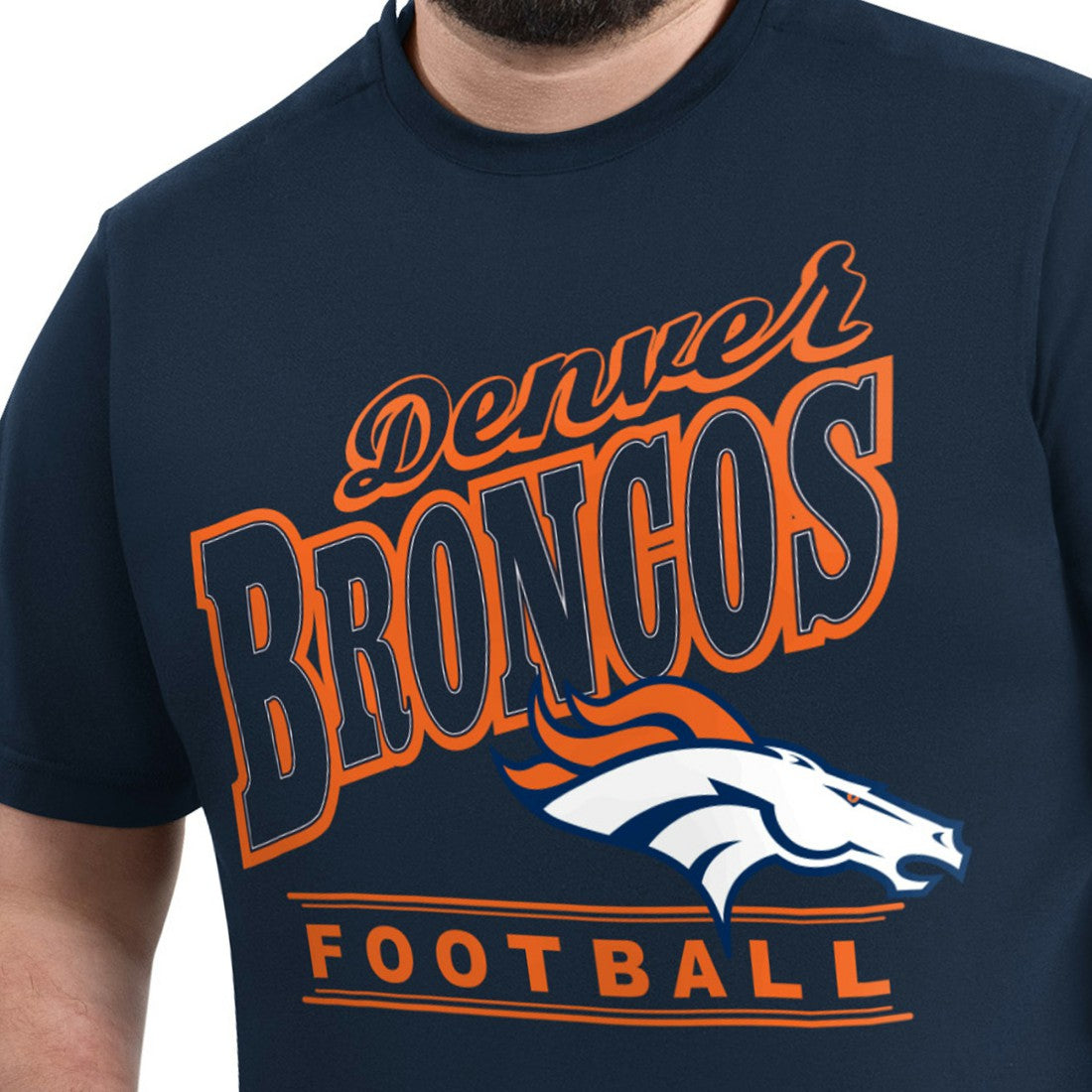 Denver Broncos G-III Sports by Carl Banks Adaptive Headliner Graphic T-Shirt - Navy - NFL