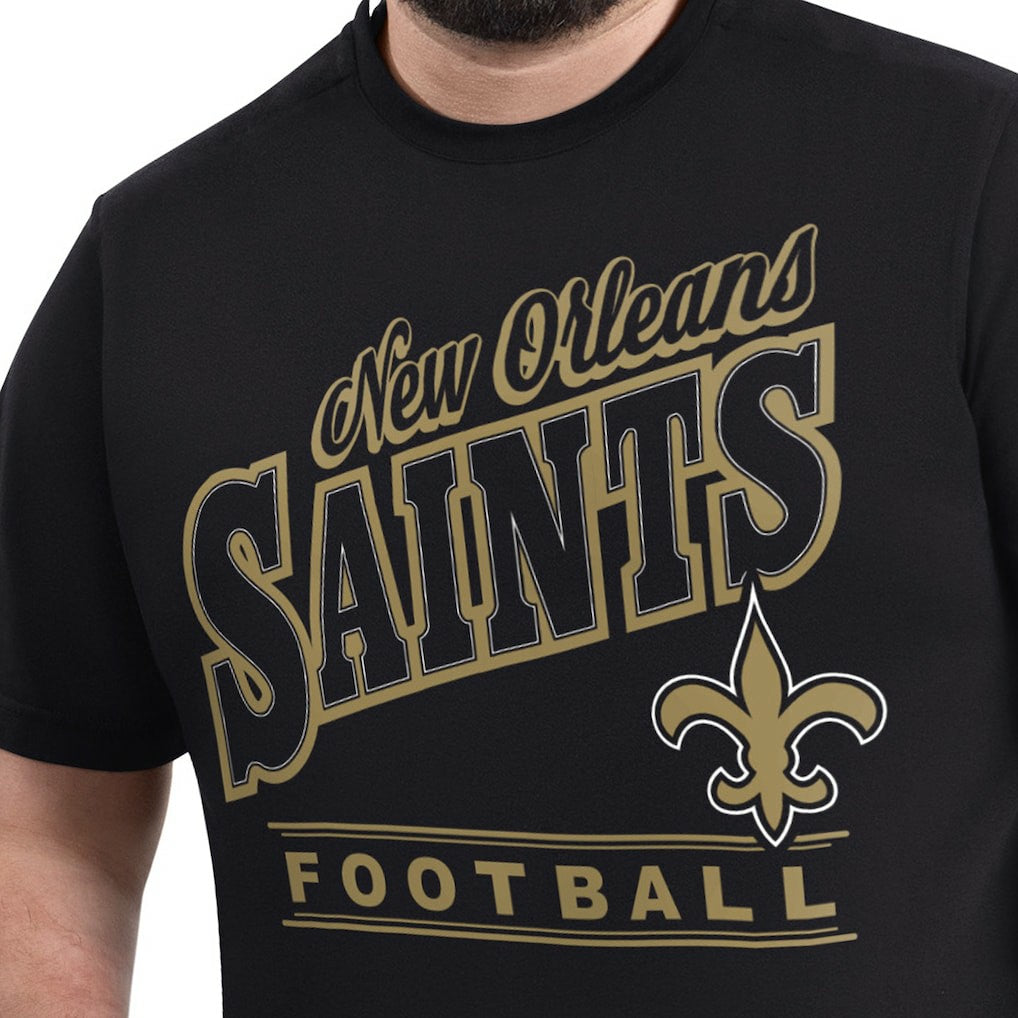 New Orleans Saints G-III Sports by Carl Banks Adaptive Headliner Graphic T-Shirt - Black - NFL