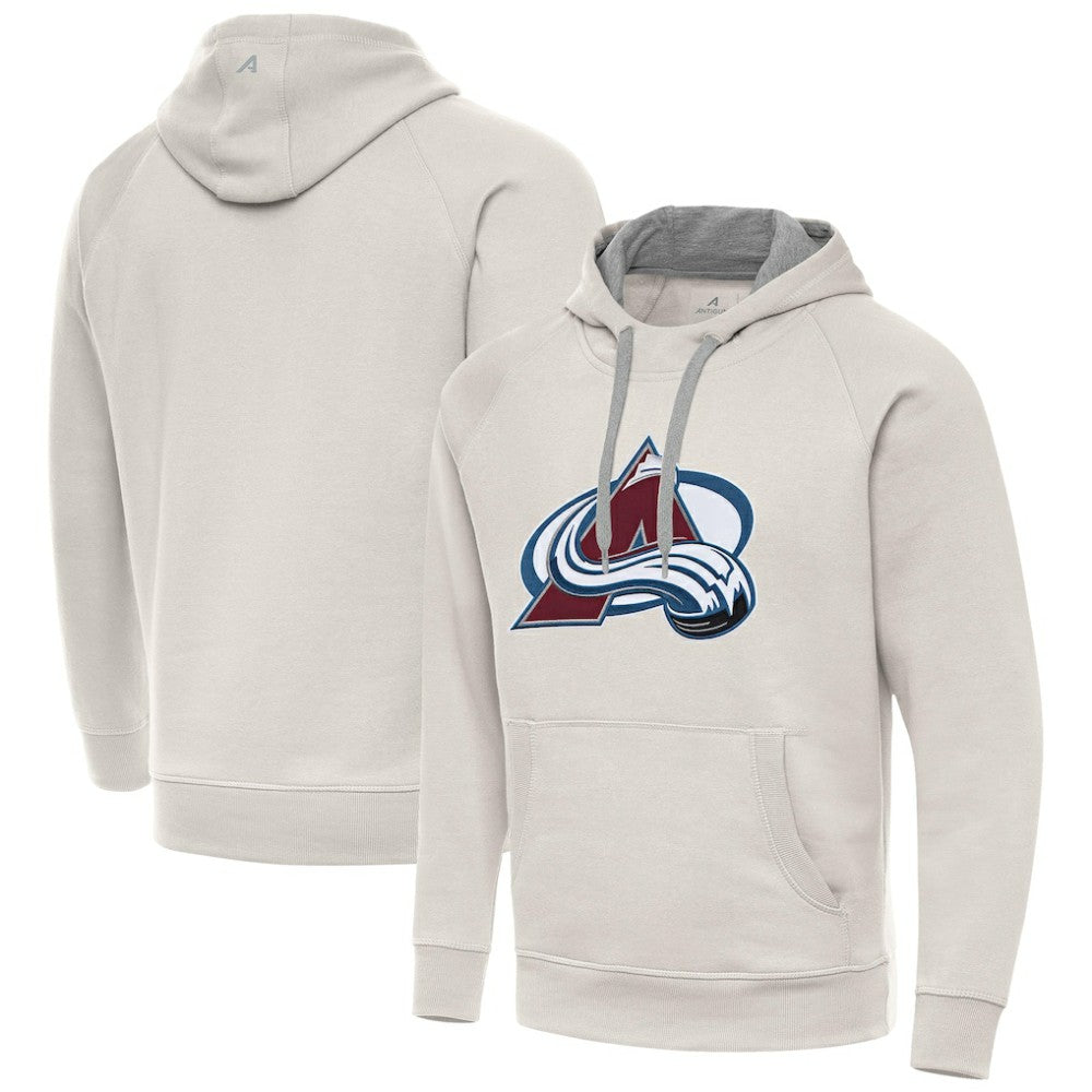 Colorado Avalanche Antigua Big Logo Victory Pullover Hoodie - Cream | NHL sale