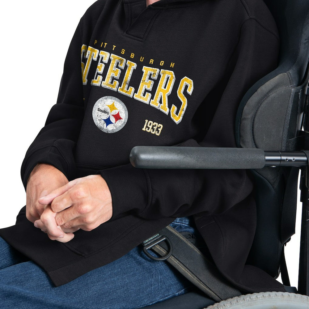 Pittsburgh Steelers G-III Sports by Carl Banks Adaptive Team Spirit Graphic Fleece Pullover Hoodie - Black - NFL