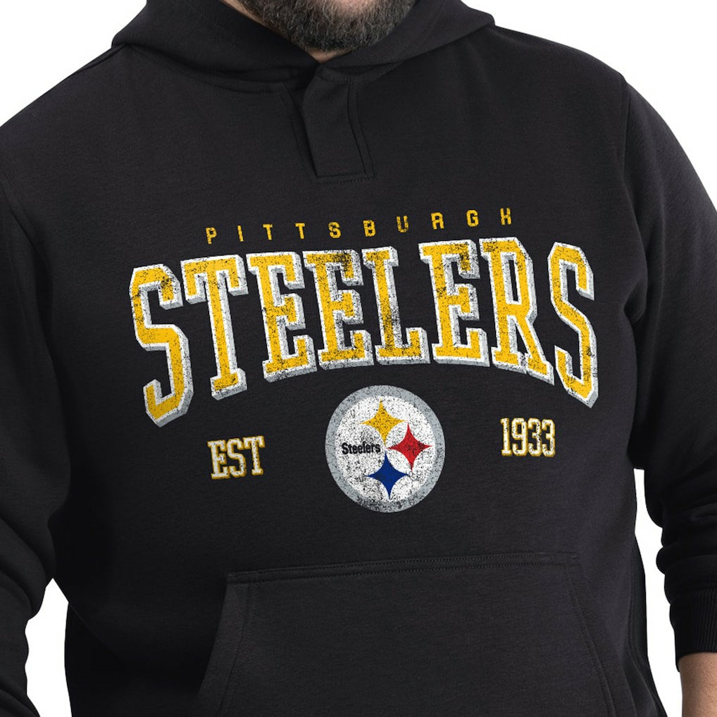 Pittsburgh Steelers G-III Sports by Carl Banks Adaptive Team Spirit Graphic Fleece Pullover Hoodie - Black - NFL
