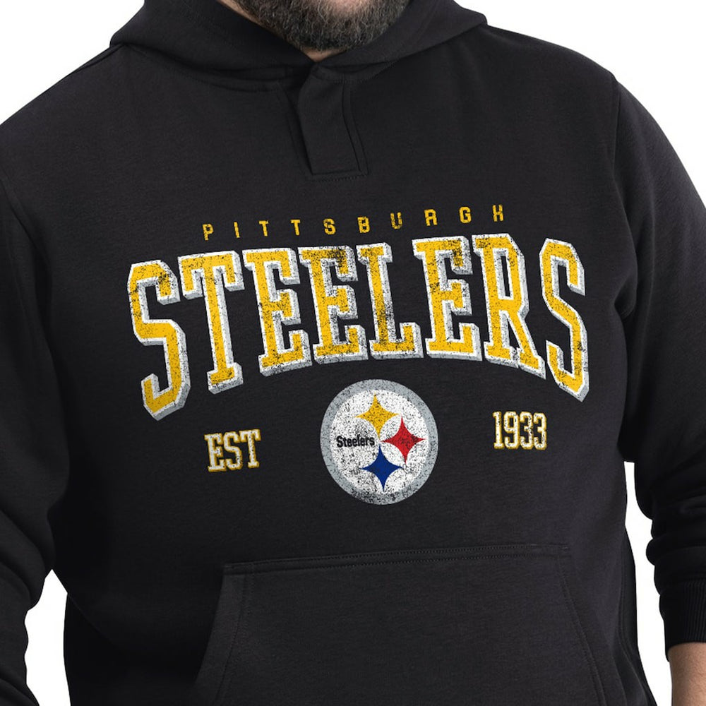 Pittsburgh Steelers G-III Sports by Carl Banks Adaptive Team Spirit Graphic Fleece Pullover Hoodie - Black - NFL