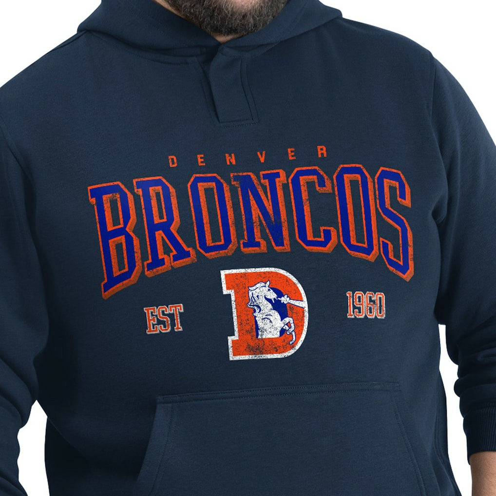 Denver Broncos G-III Sports by Carl Banks Adaptive Team Spirit Graphic Fleece Pullover Hoodie - Navy - NFL