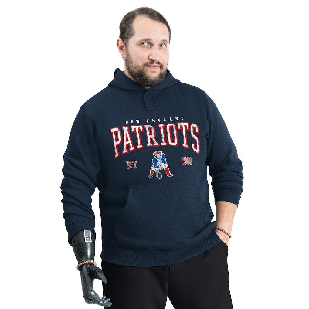 New England Patriots G-III Sports by Carl Banks Adaptive Team Spirit Graphic Fleece Pullover Hoodie - Navy - NFL