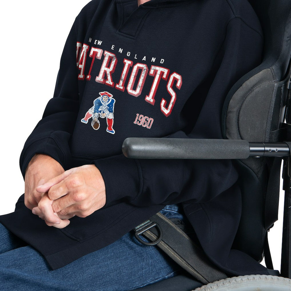 New England Patriots G-III Sports by Carl Banks Adaptive Team Spirit Graphic Fleece Pullover Hoodie - Navy - NFL