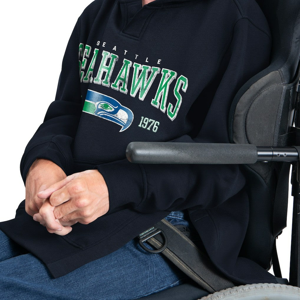 Seattle Seahawks G-III Sports by Carl Banks Adaptive Team Spirit Graphic Fleece Pullover Hoodie - College Navy - NFL