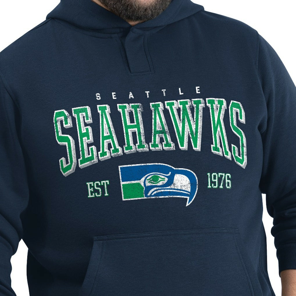 Seattle Seahawks G-III Sports by Carl Banks Adaptive Team Spirit Graphic Fleece Pullover Hoodie - College Navy - NFL
