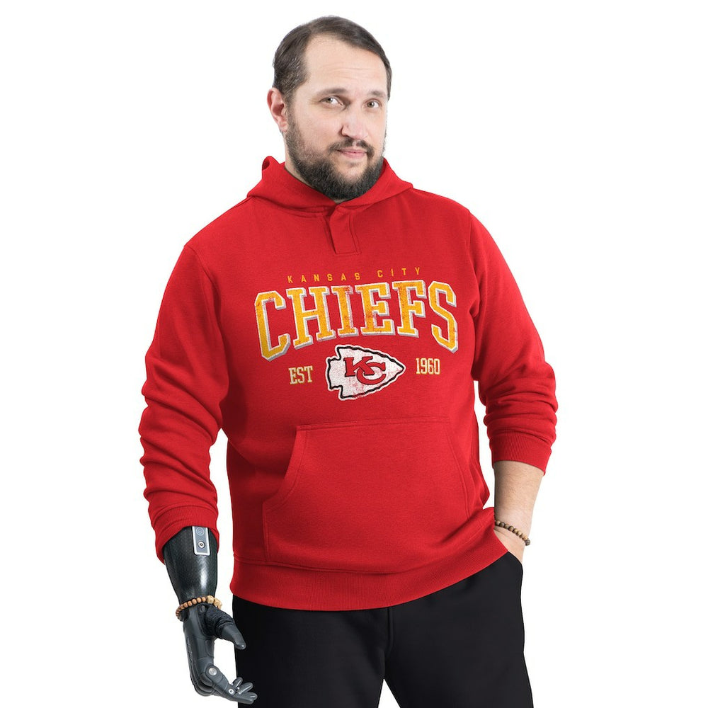 Kansas City Chiefs G-III Sports by Carl Banks Adaptive Team Spirit Graphic Fleece Pullover Hoodie - Red - NFL