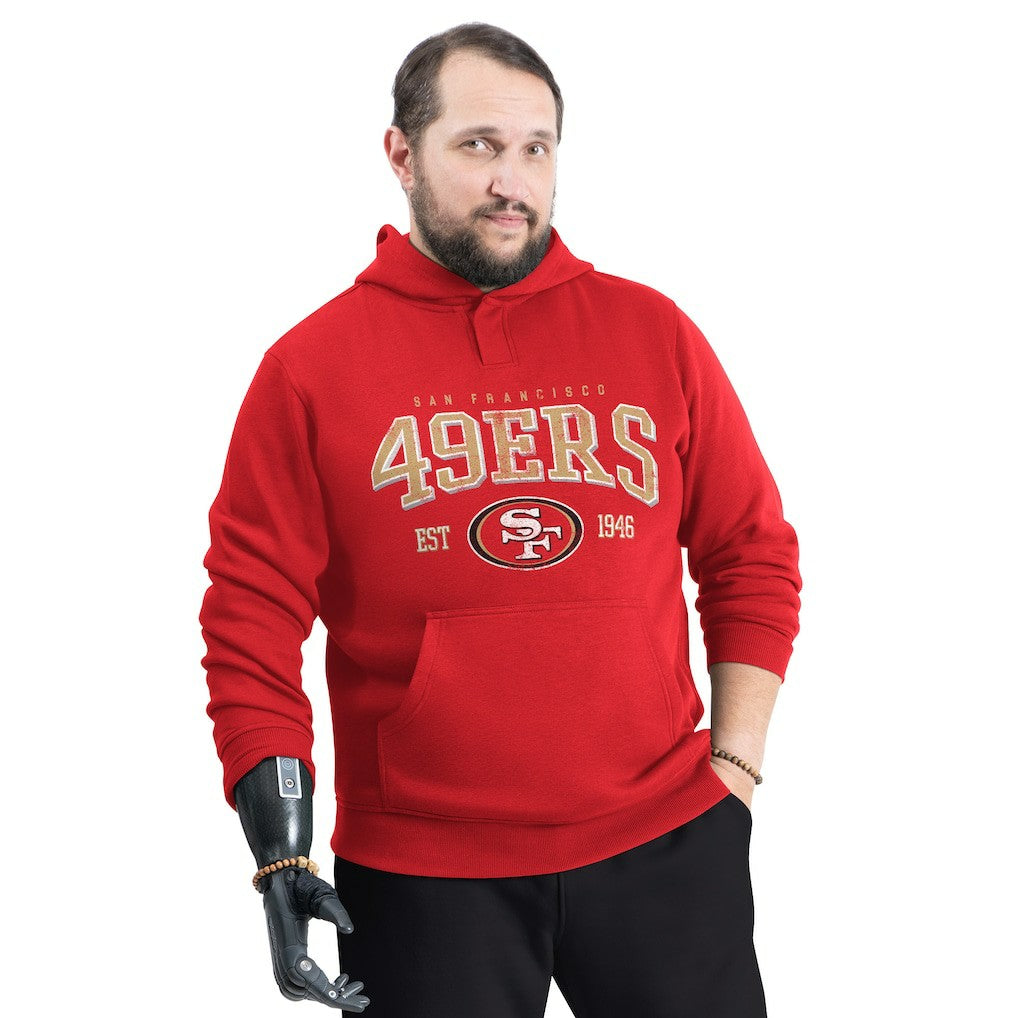 San Francisco 49ers G-III Sports by Carl Banks Adaptive Team Spirit Graphic Fleece Pullover Hoodie - Scarlet - NFL