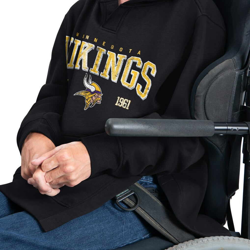 Minnesota Vikings G-III Sports by Carl Banks Adaptive Team Spirit Graphic Fleece Pullover Hoodie - Black - NFL