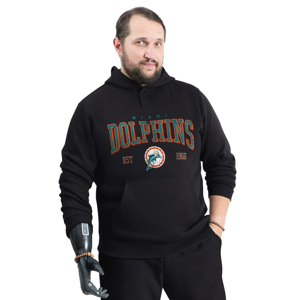 Miami Dolphins G-III Sports by Carl Banks Adaptive Team Spirit Graphic Fleece Pullover Hoodie - Black - NFL