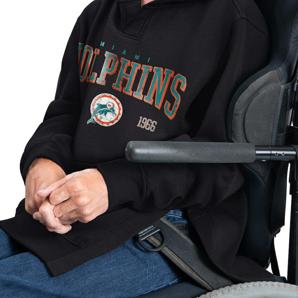 Miami Dolphins G-III Sports by Carl Banks Adaptive Team Spirit Graphic Fleece Pullover Hoodie - Black - NFL