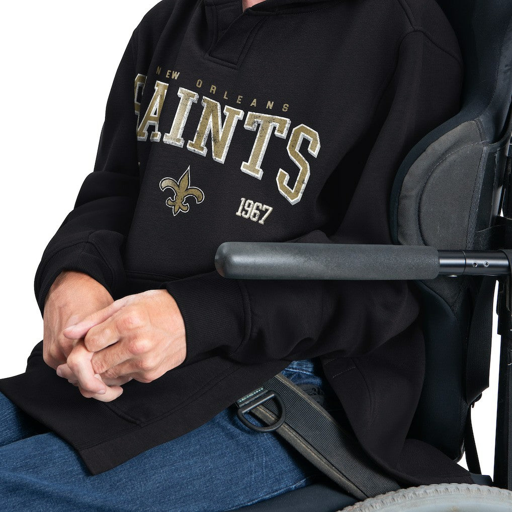New Orleans Saints G-III Sports by Carl Banks Adaptive Team Spirit Graphic Fleece Pullover Hoodie - Black - NFL