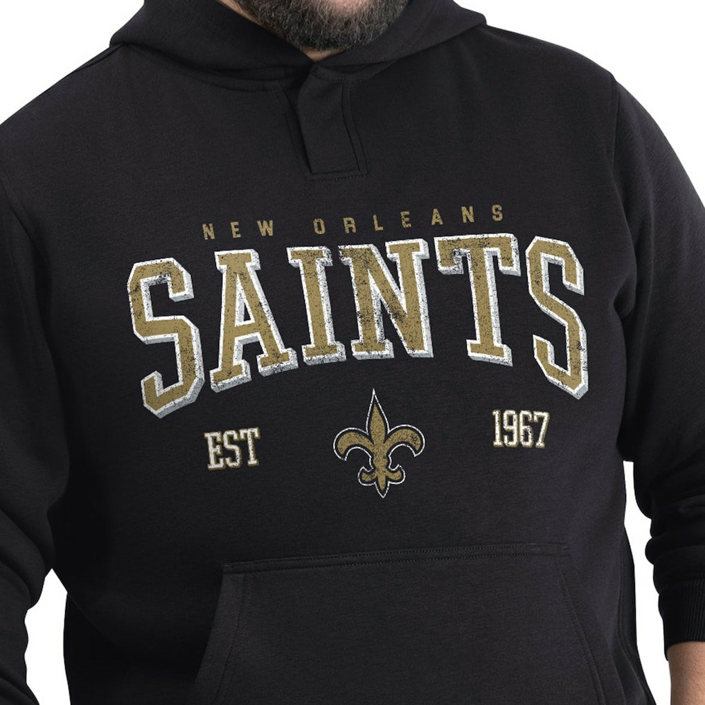 New Orleans Saints G-III Sports by Carl Banks Adaptive Team Spirit Graphic Fleece Pullover Hoodie - Black - NFL