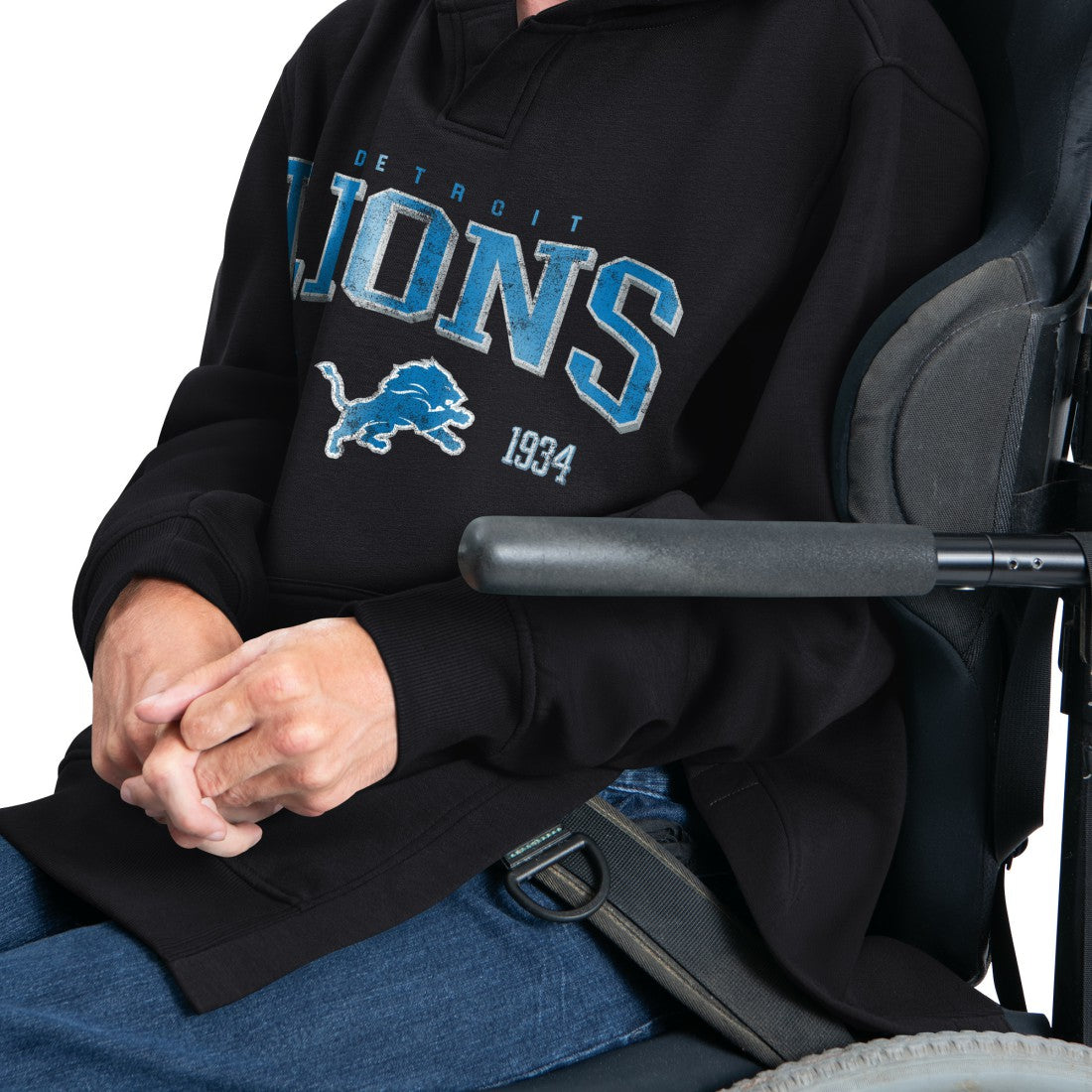 Detroit Lions G-III Sports by Carl Banks Adaptive Team Spirit Graphic Fleece Pullover Hoodie - Black - NFL