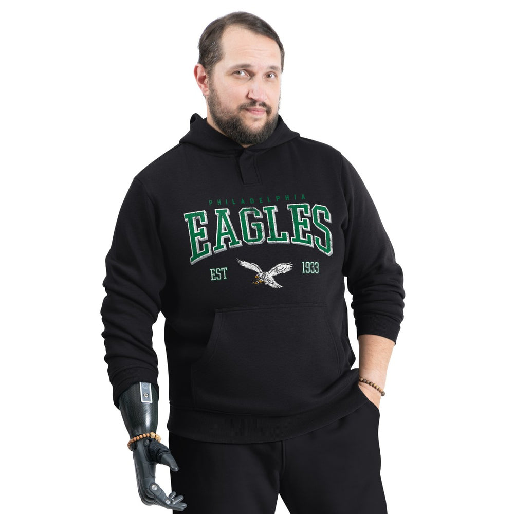 Philadelphia Eagles G-III Sports by Carl Banks Adaptive Team Spirit Graphic Fleece Pullover Hoodie - Black - NFL