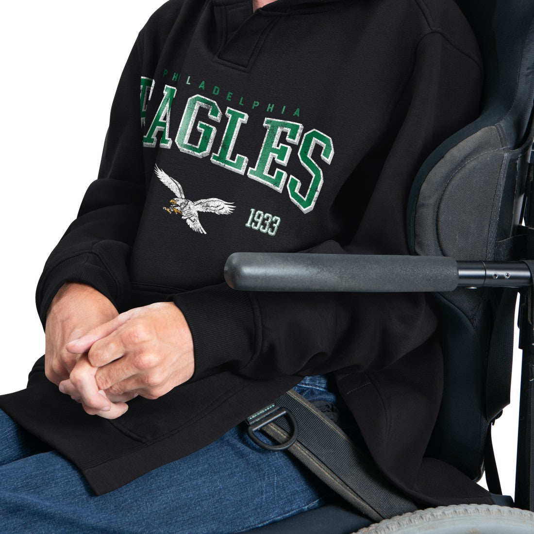 Philadelphia Eagles G-III Sports by Carl Banks Adaptive Team Spirit Graphic Fleece Pullover Hoodie - Black - NFL