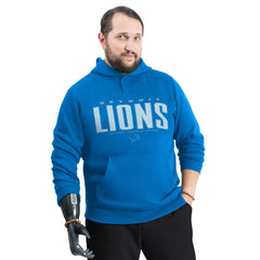 Detroit Lions G-III Sports by Carl Banks Adaptive Mesh Effect Team Graphic Fleece Pullover Hoodie - Royal - NFL