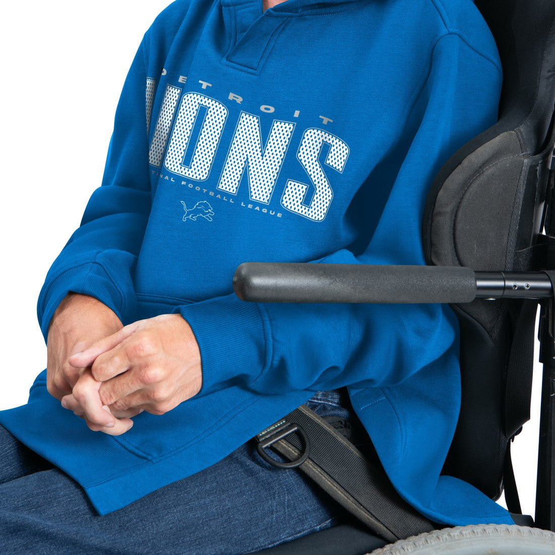 Detroit Lions G-III Sports by Carl Banks Adaptive Mesh Effect Team Graphic Fleece Pullover Hoodie - Royal - NFL