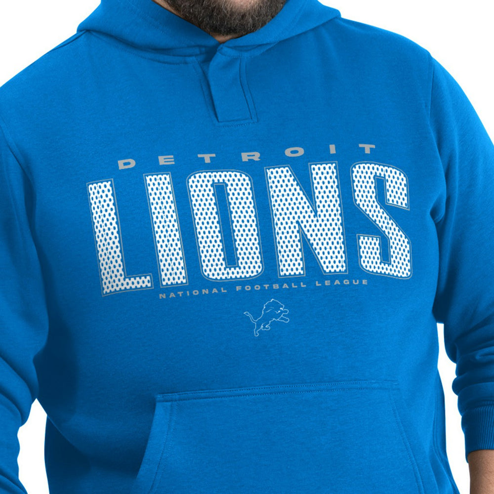 Detroit Lions G-III Sports by Carl Banks Adaptive Mesh Effect Team Graphic Fleece Pullover Hoodie - Royal - NFL