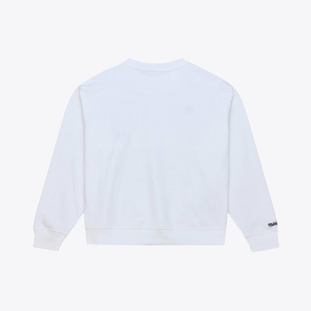 Mitchell & Ness Milwaukee Bucks Women's Lightweight Block Letter Sweatshirt White