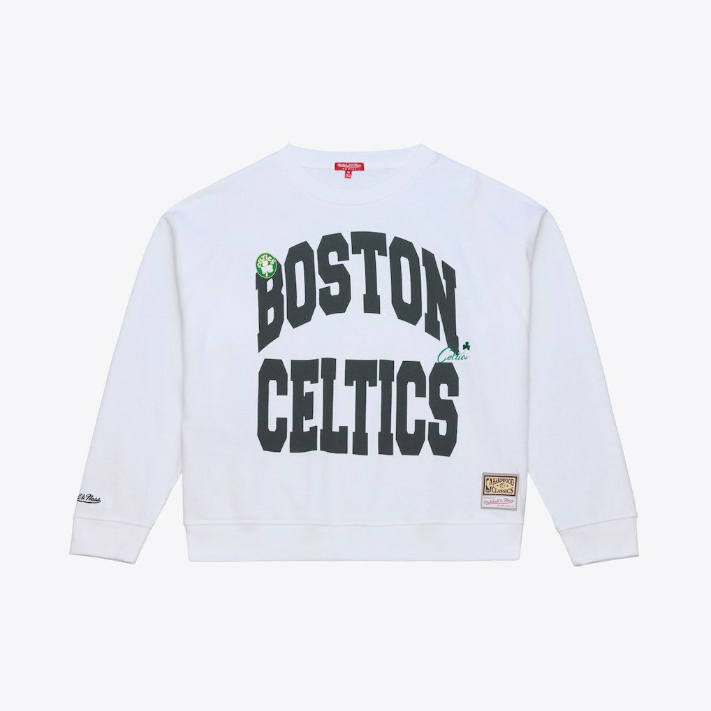 Mitchell & Ness Boston Celtics Women's Lightweight Block Letter Sweatshirt White
