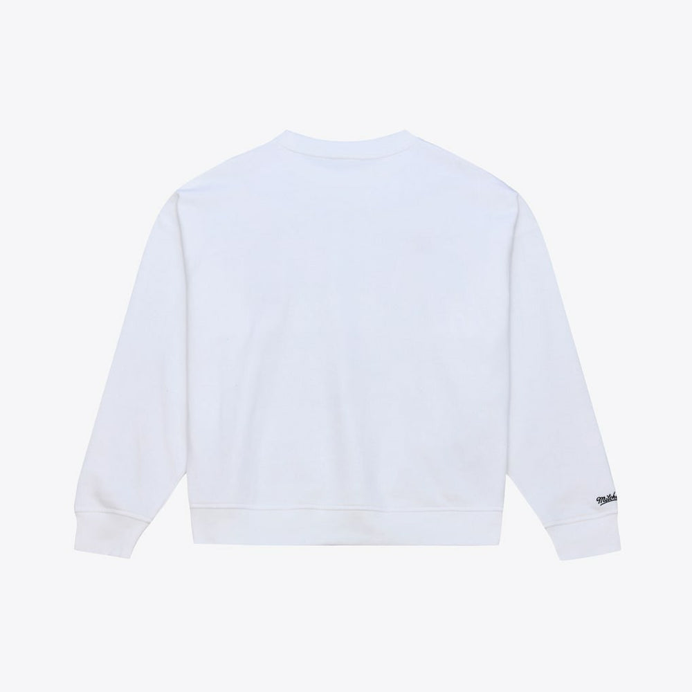 Mitchell & Ness Chicago Bulls Women's Lightweight Block Letter Sweatshirt White