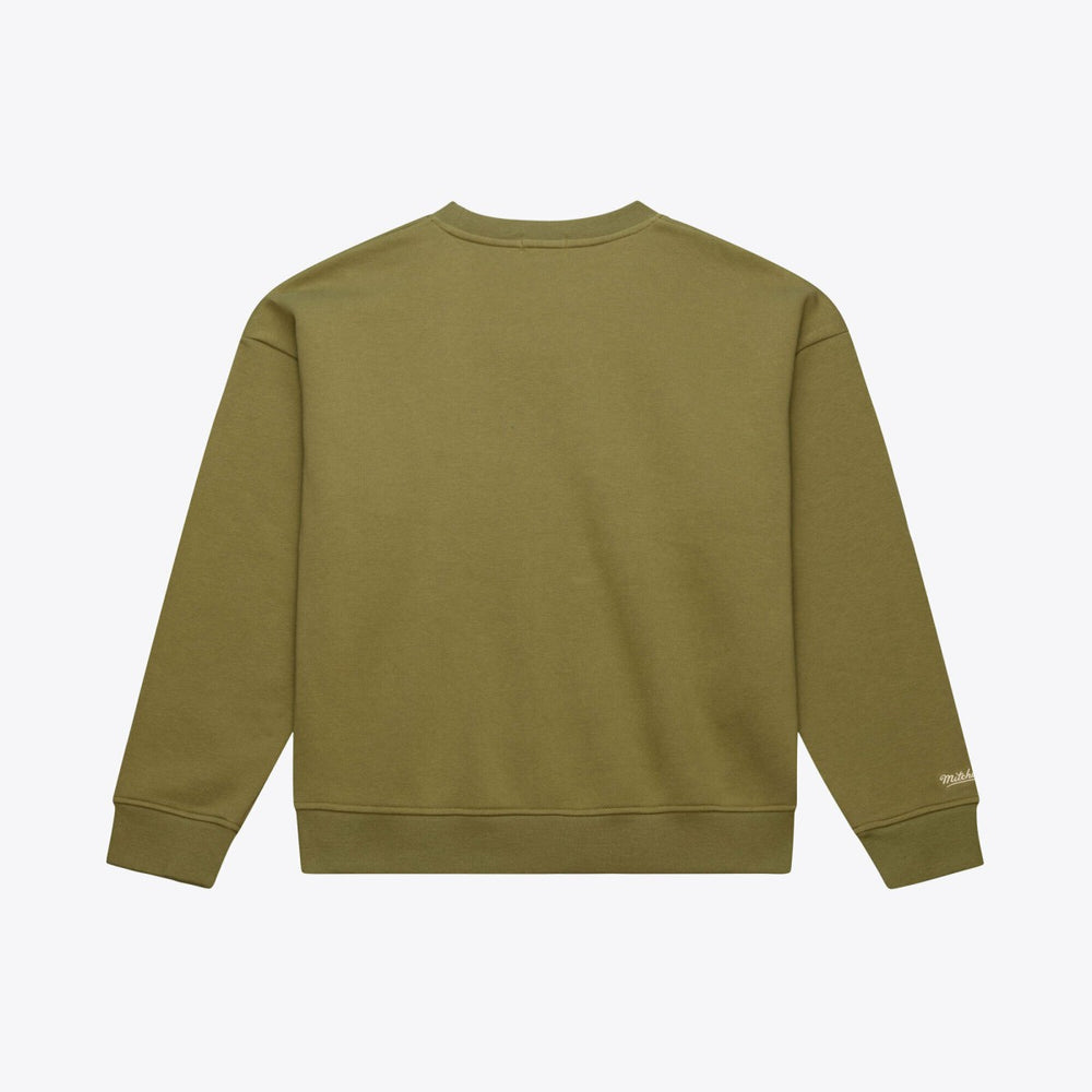 Mitchell & Ness Milwaukee Bucks Women's Lightweight Script Sweatshirt Olive
