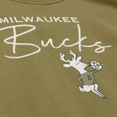 Mitchell & Ness Milwaukee Bucks Women's Lightweight Script Sweatshirt Olive