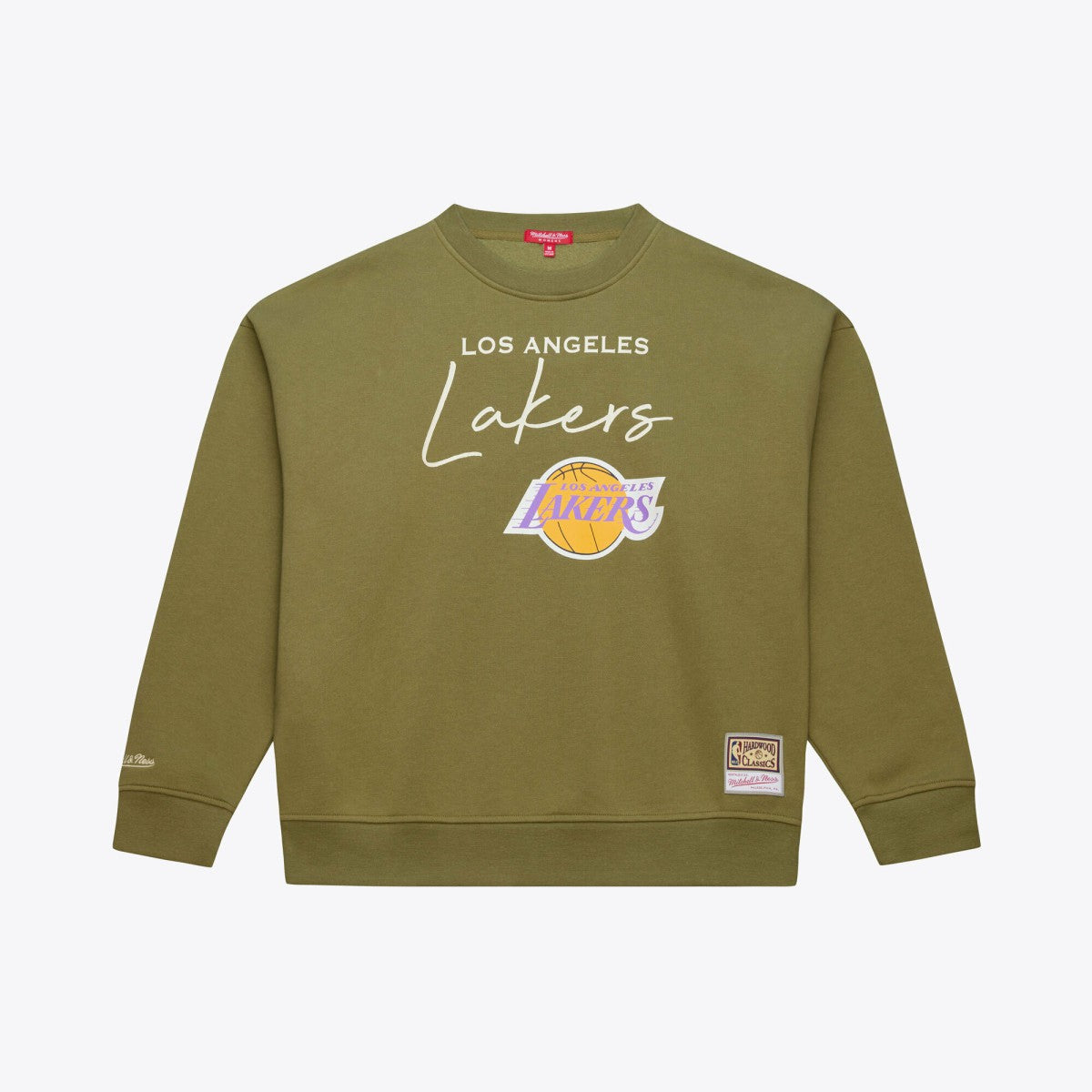 Mitchell & Ness Los Angeles Lakers Women's Lightweight Script Sweatshirt Olive