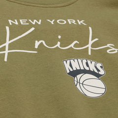Mitchell & Ness New York Knicks Women's Lightweight Script Sweatshirt Olive