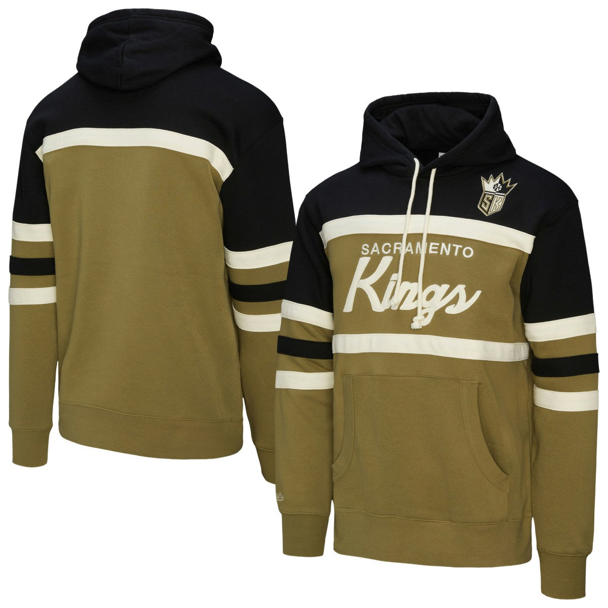 Mitchell & Ness Sacramento Kings Double Clutch Head Coach Hoodie Olive/Black