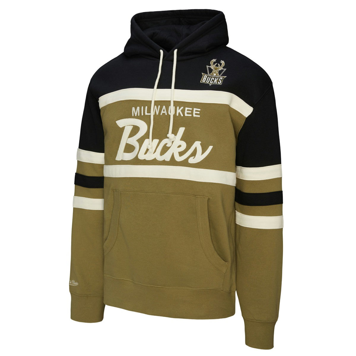 Mitchell & Ness Milwaukee Bucks Double Clutch Head Coach Hoodie Olive