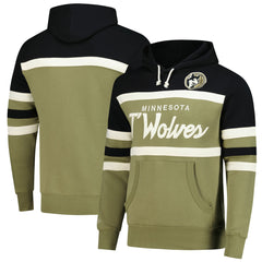 Mitchell & Ness Minnesota Timberwolves Double Clutch Head Coach Hoodie Olive/Black