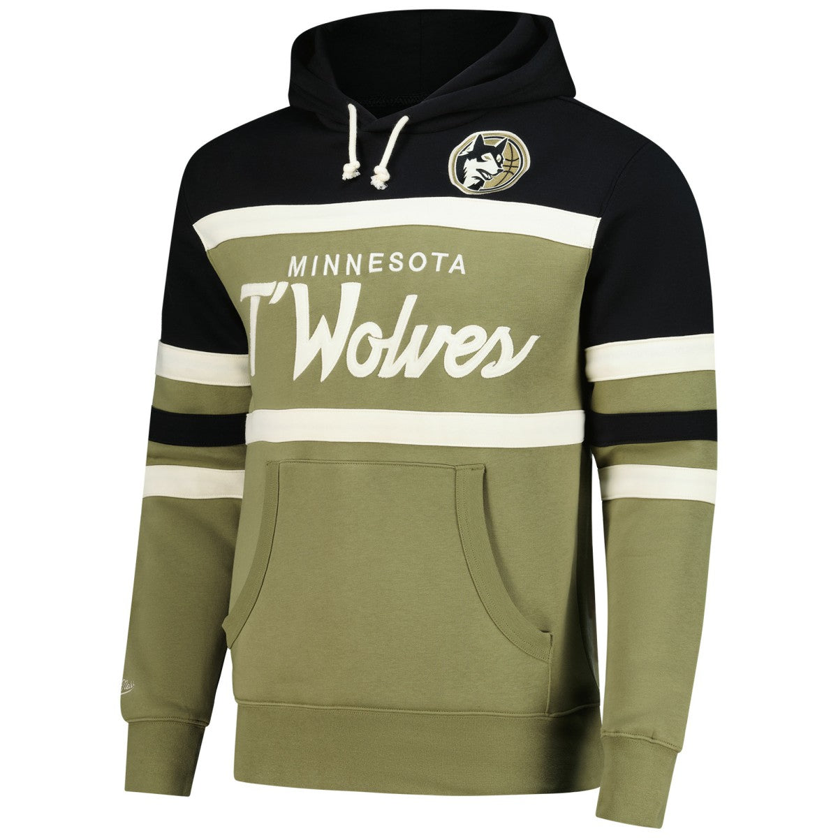 Mitchell & Ness Minnesota Timberwolves Double Clutch Head Coach Hoodie Olive/Black