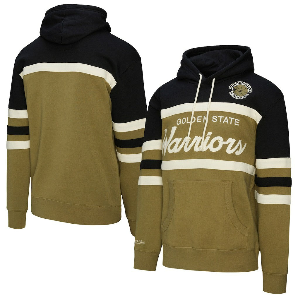 Mitchell & Ness Golden State Warriors Double Clutch Head Coach Hoodie Olive/Black