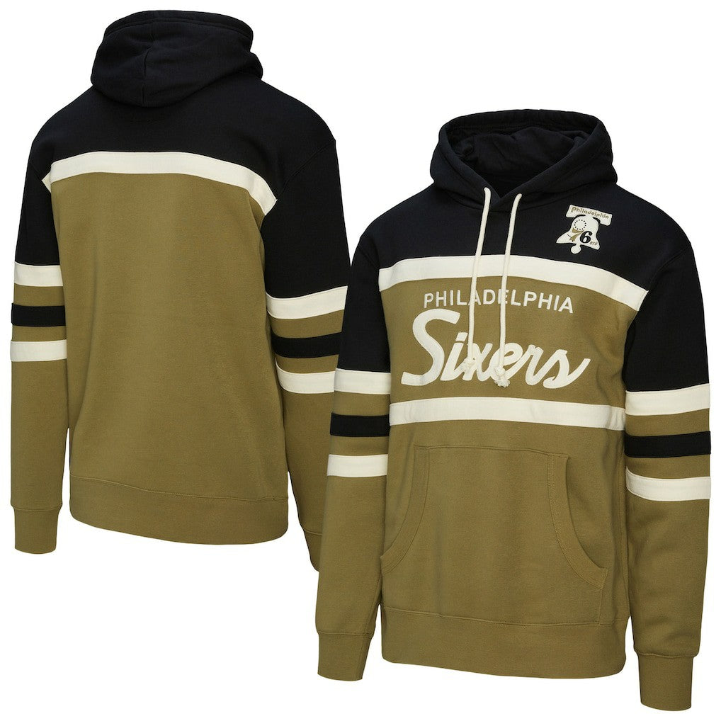 Mitchell & Ness Philadelphia 76ers Double Clutch Head Coach Hoodie Olive