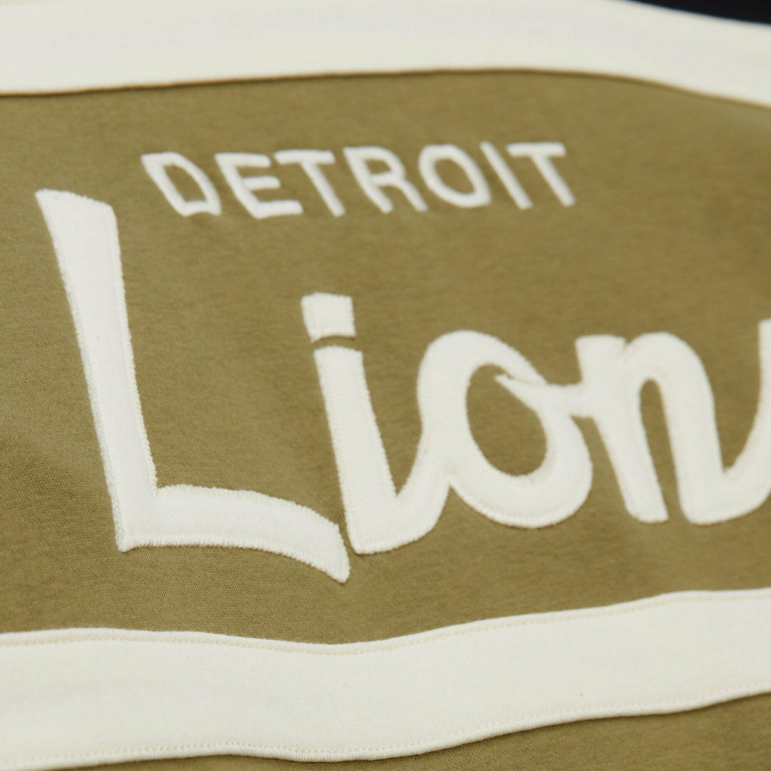 Detroit Lions Vintage Logo Head Coach Hoodie - Olive - Mitchell & Ness