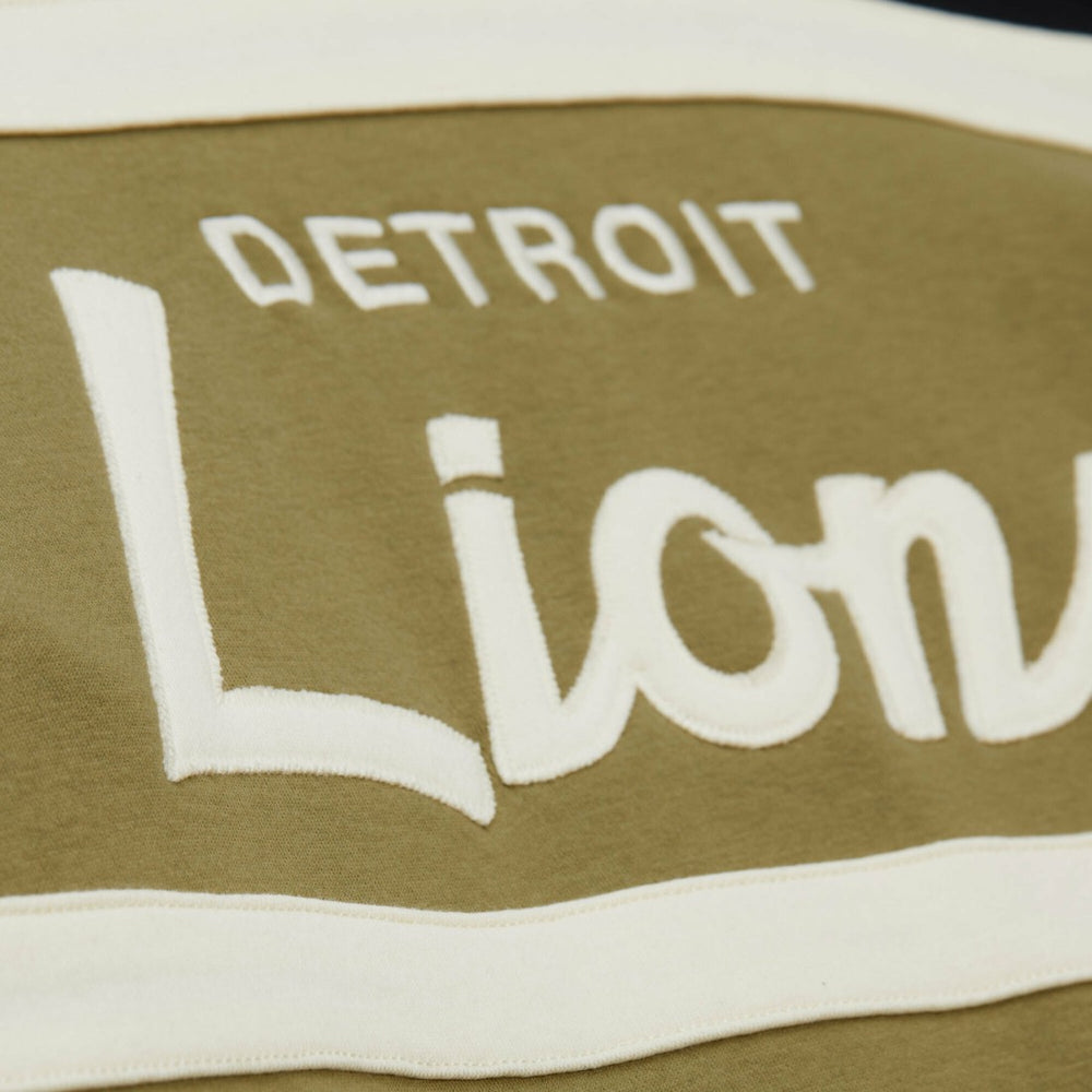 Detroit Lions Vintage Logo Head Coach Hoodie - Olive - Mitchell & Ness