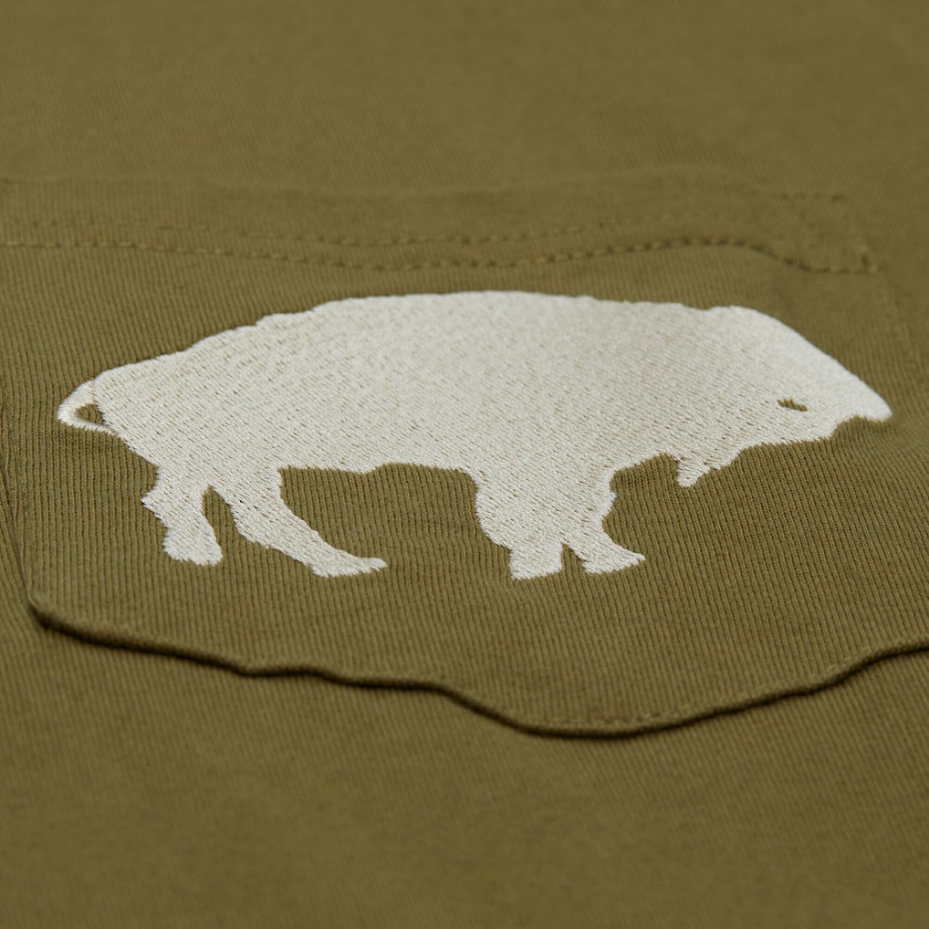Buffalo Bills Vintage Logo Premium T-Shirt - Olive - Mitchell & Ness