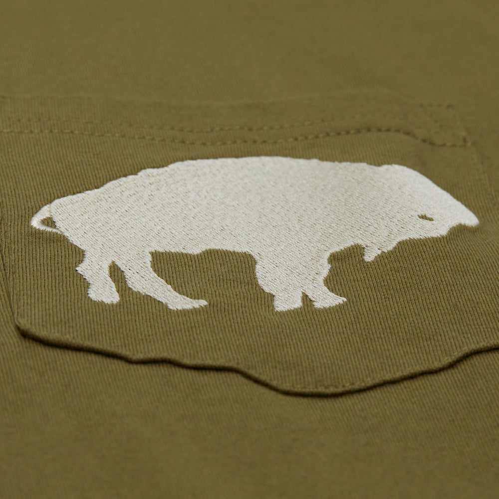 Buffalo Bills Vintage Logo Premium T-Shirt - Olive - Mitchell & Ness