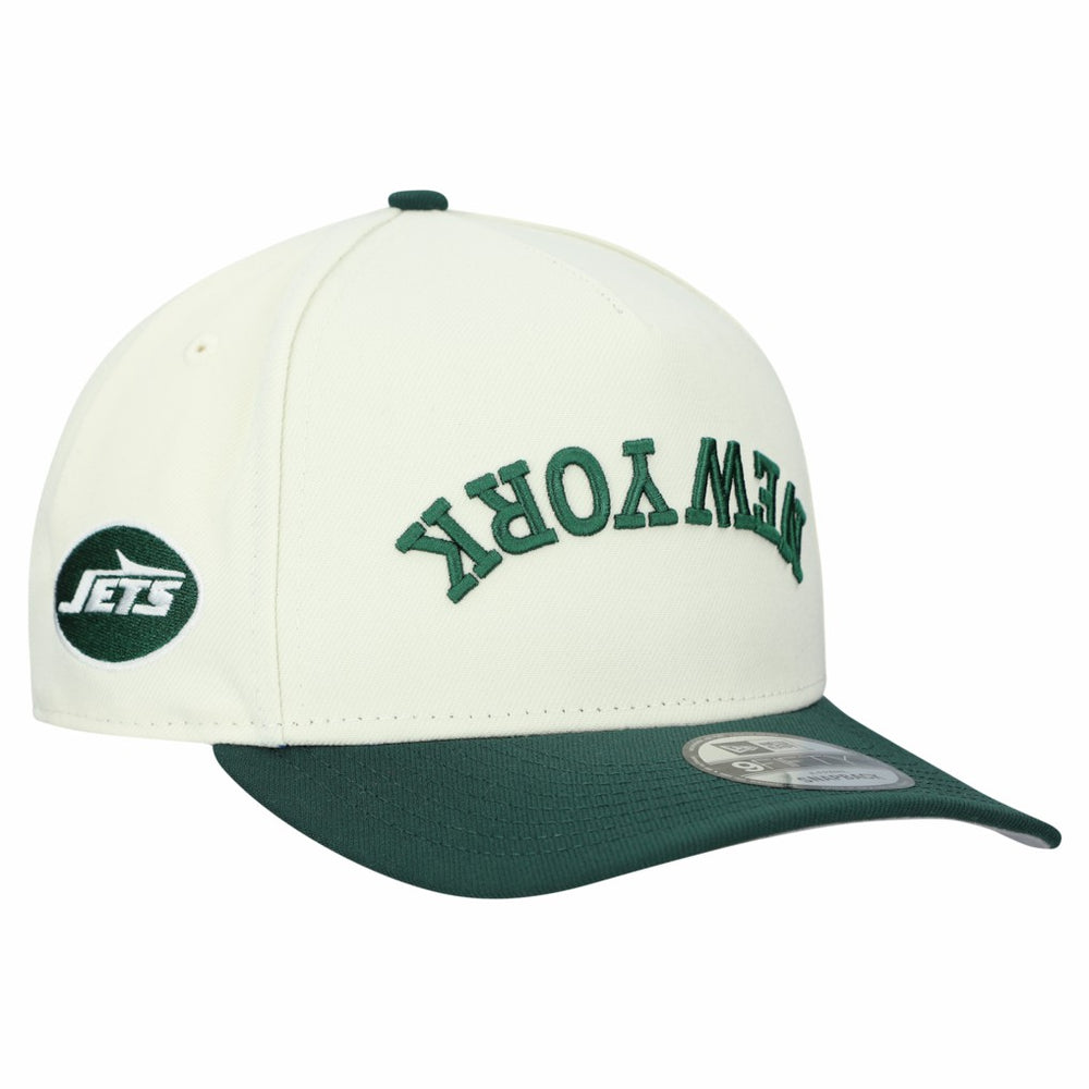 New York Jets New Era Upside Down 9FIFTY A-Frame Snapback Hat - Cream - NFL