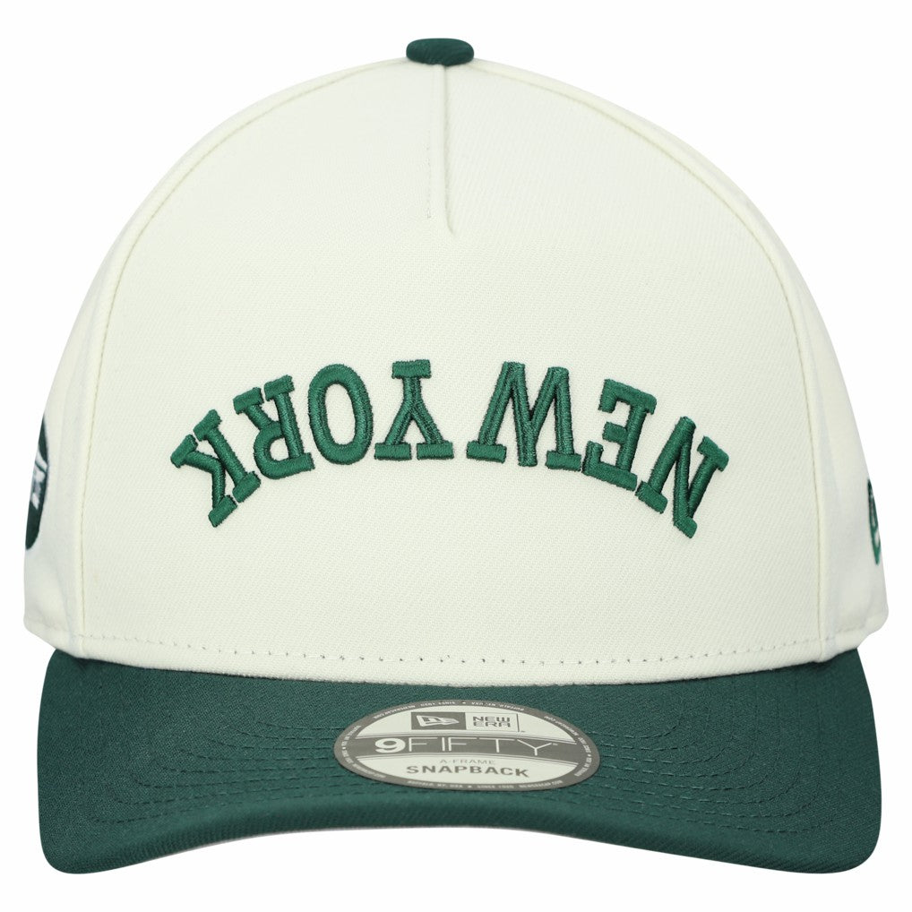 New York Jets New Era Upside Down 9FIFTY A-Frame Snapback Hat - Cream - NFL