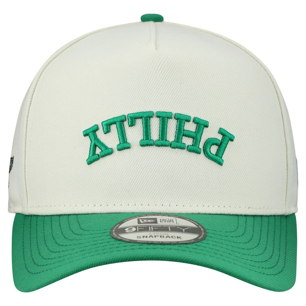 Philadelphia Eagles New Era Upside Down 9FIFTY A-Frame Snapback Hat - Cream - NFL