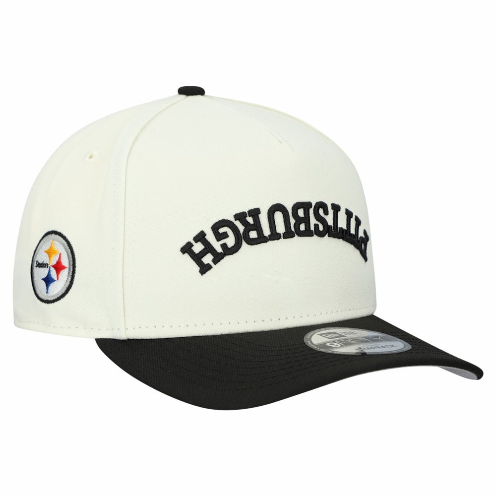 Pittsburgh Steelers New Era Upside Down 9FIFTY A-Frame Snapback Hat - Cream - NFL